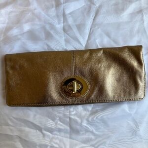 NWOT Coach Madeline Gold Fold Over Clutch